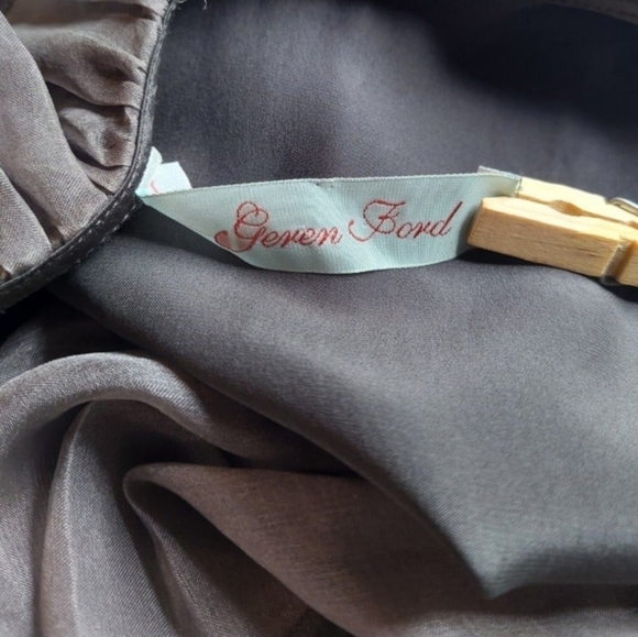 GEREN FORD Silk Ruffle Shift Dress S - Picture 5 of 5